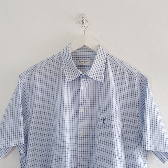 Yves Saint Laurent Other - Yves Saint Laurent Button Up Shirt - White Blue - Size X Large